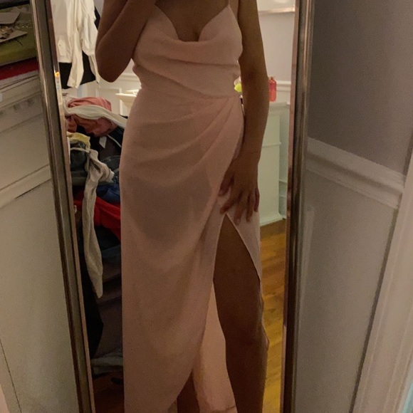 Lucy in the Sky Chiffon Luxe Maxi Dress in Peach - Picture 4 of 5